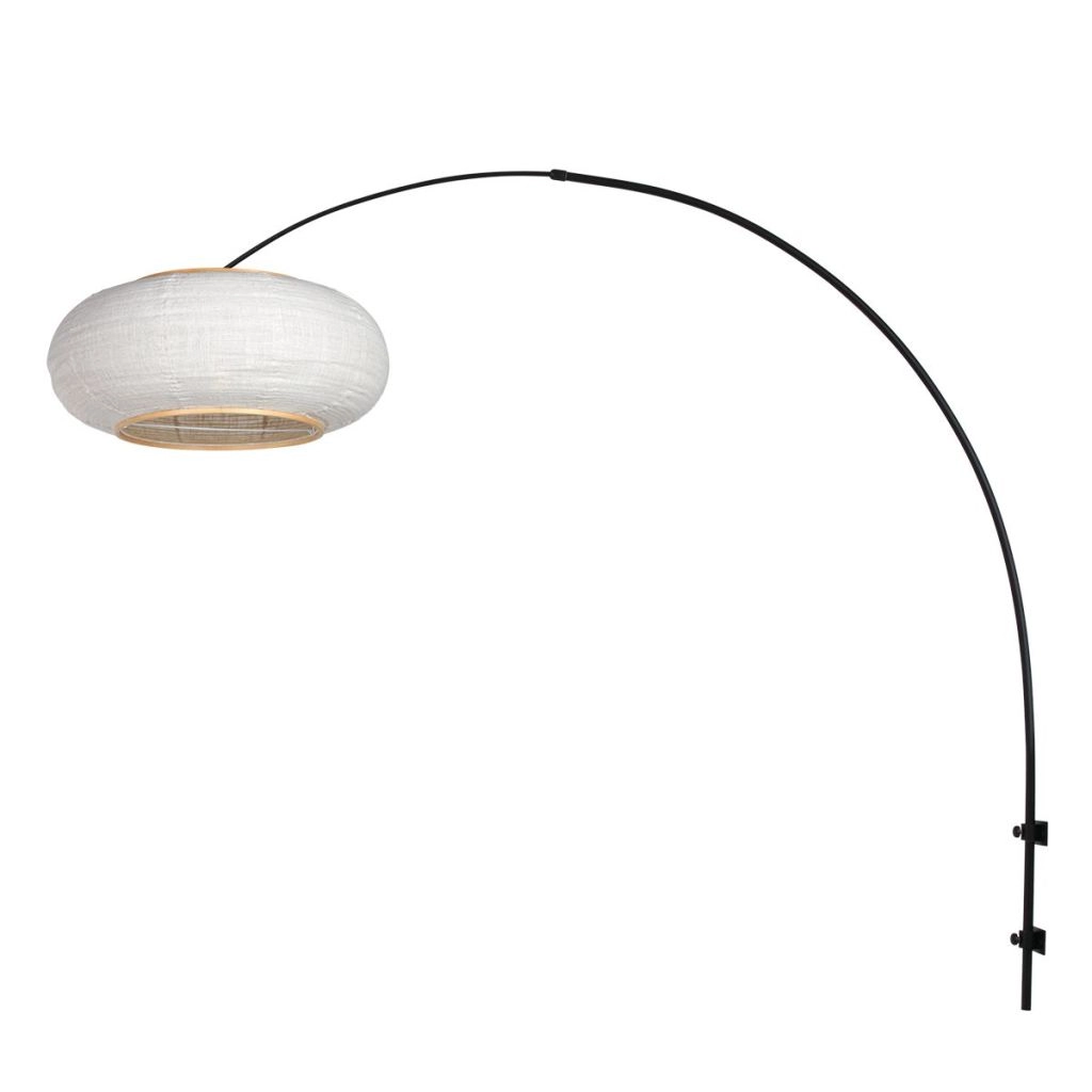 Black wall lamp Silva Alba with white shade Ø60cm Steinhauer 8712746185140