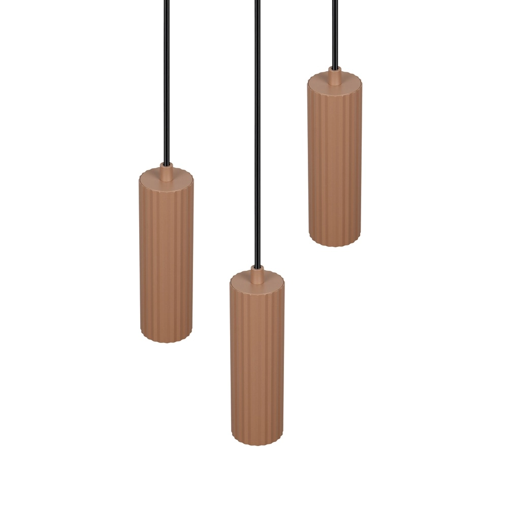 Pendant lamp Soka 3-light mocha brown Trio 4017807670172