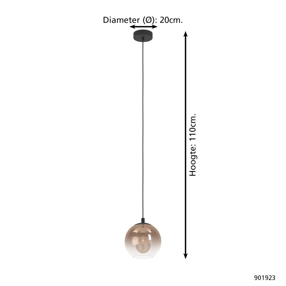 Pendant lamp Ariscani 1 black Eglo 9008606358045