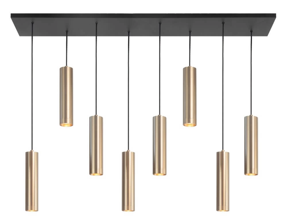 Dining room hanging lamp Perugia matt gold - 8x GU10