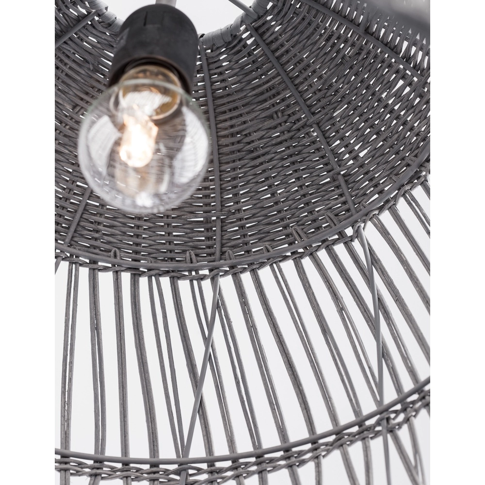 Grey pendant lamp Destin rattan Ø 46.5cm Lyora 5212017416667