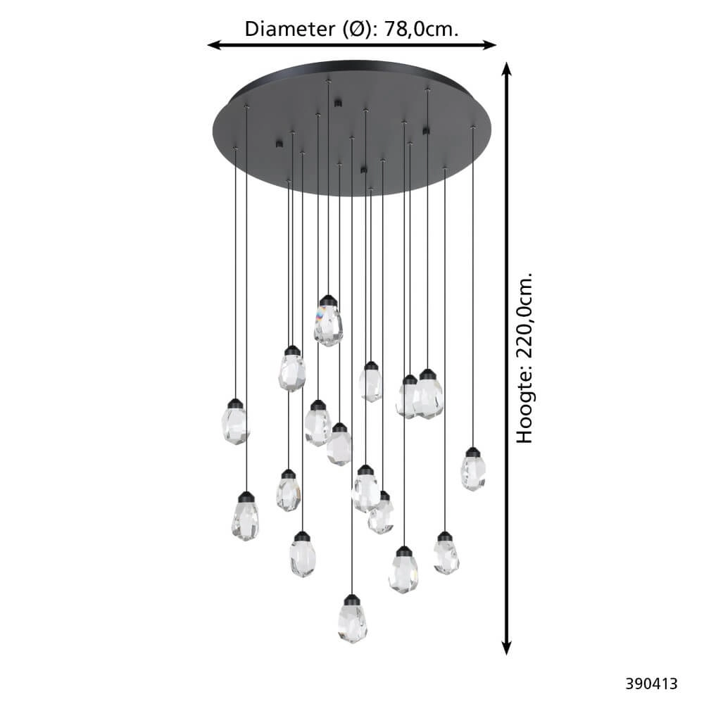 17-light hanging lamp Sindicat black Stars of Light 9008606307111