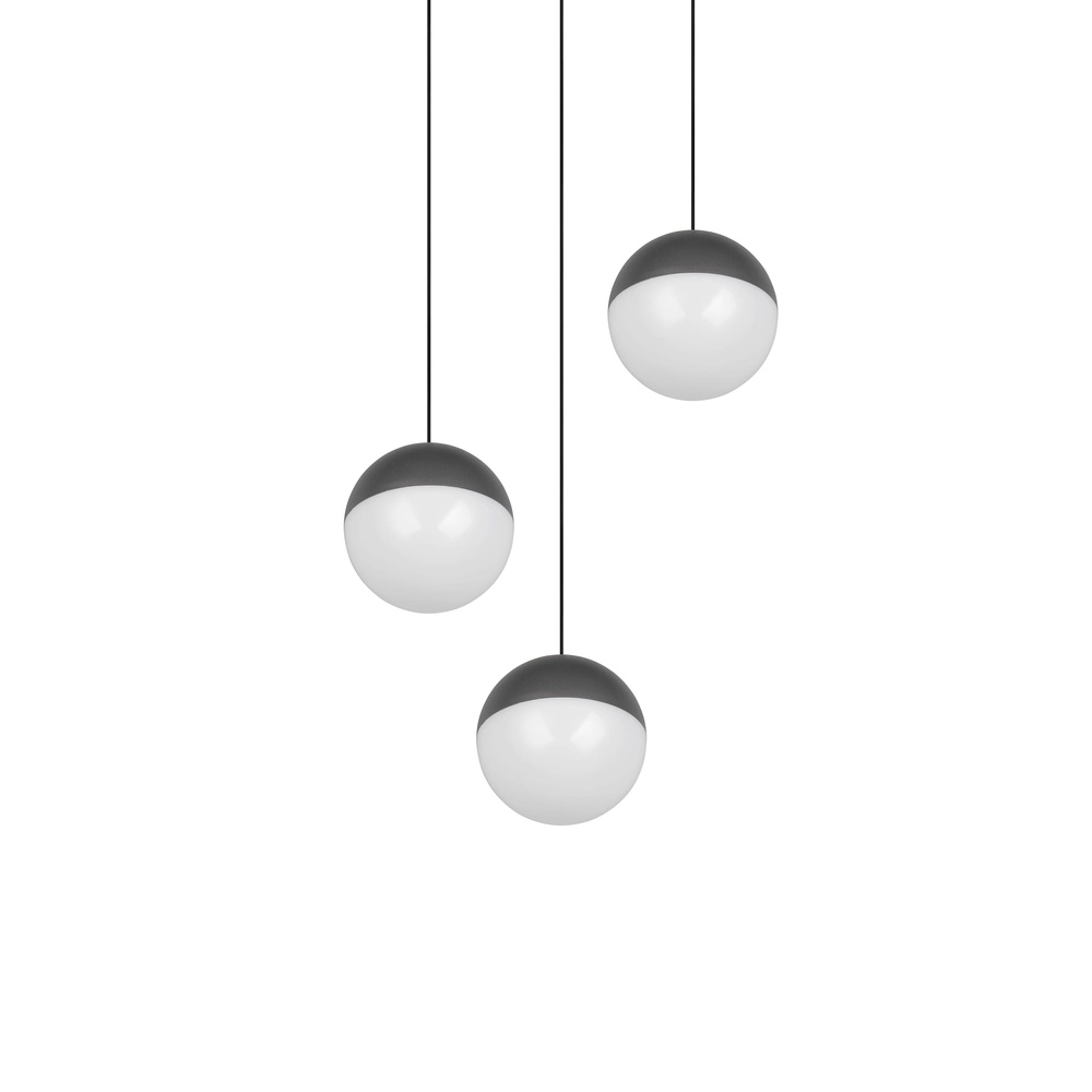 3-light pendant lamp Senta round anthracite Trio 4017807697834