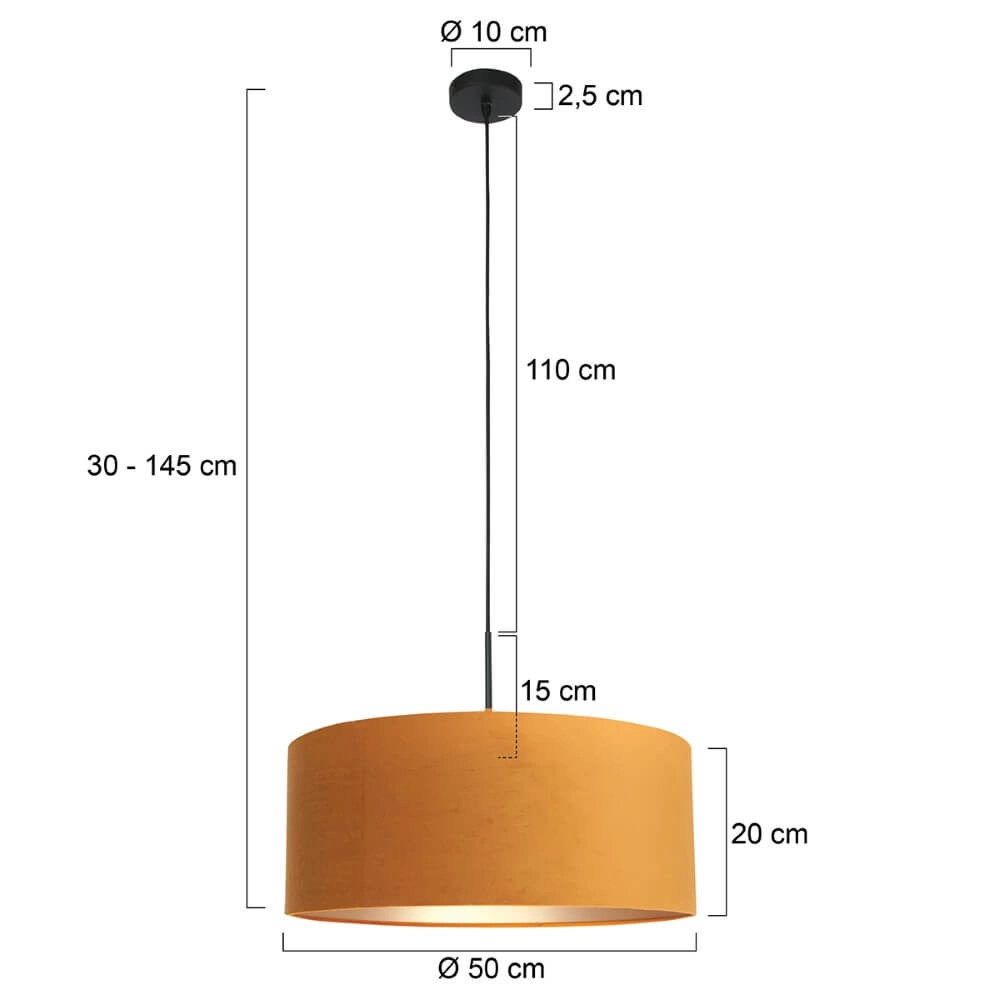 Hanging lamp Sparkled black with gold Steinhauer 8712746146288