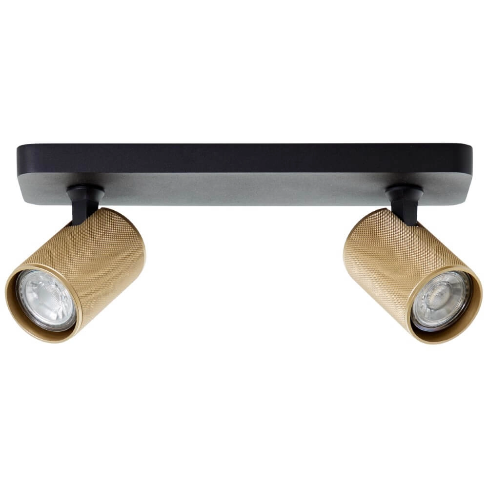 2-light surface-mounted spotlight Marty black with gold Brilliant 4004353424397