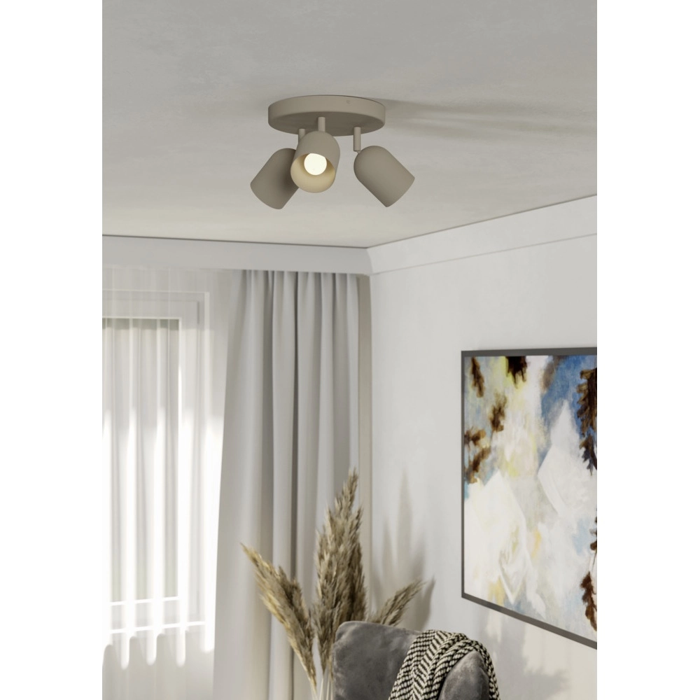 Design ceiling spotlight Tilston 3-light sand brown Eglo 9008606359738