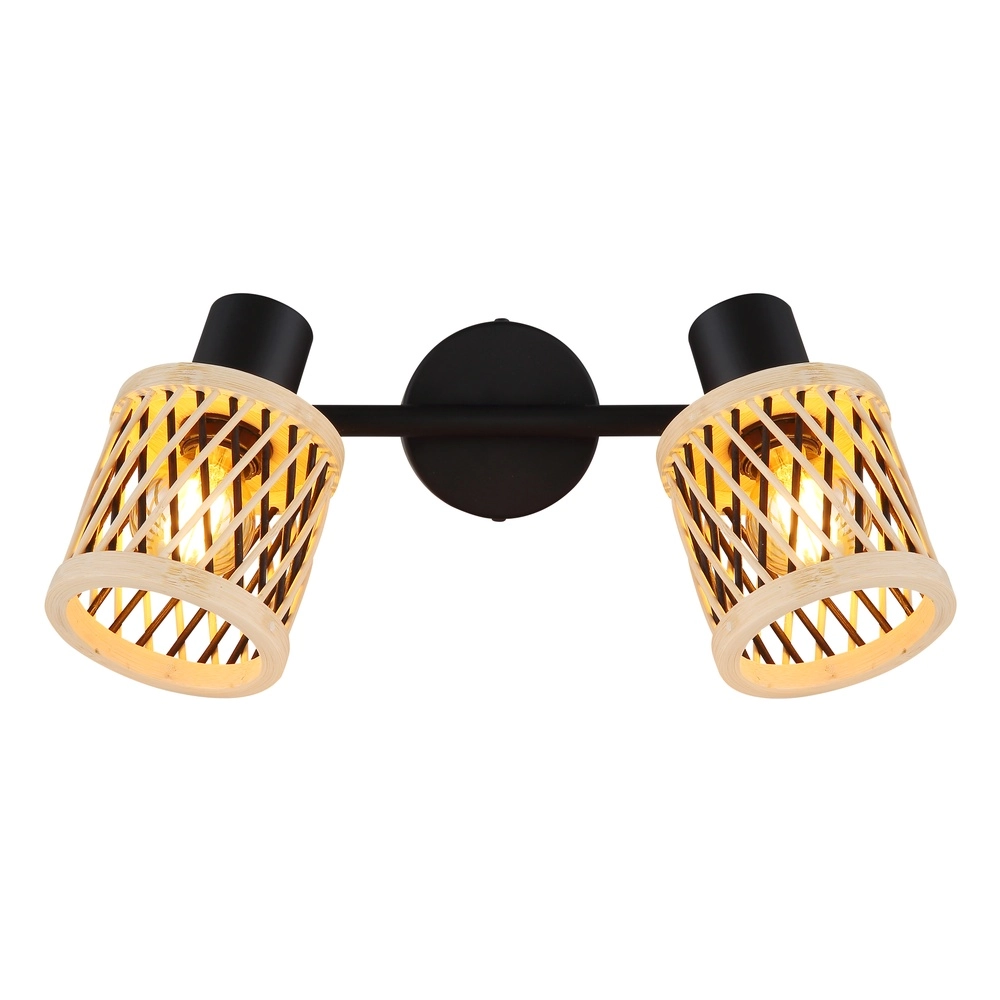 Wall lamp Mali 2-light black with caps Globo 9007371531714