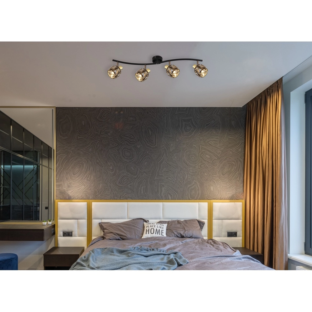 4-light ceiling lamp Indiana Black Globo 9007371443055
