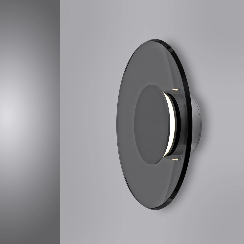 Wall lamp Pure Moon Ø 32cm - platinum with smoke glass Paul Neuhaus 4012248386354