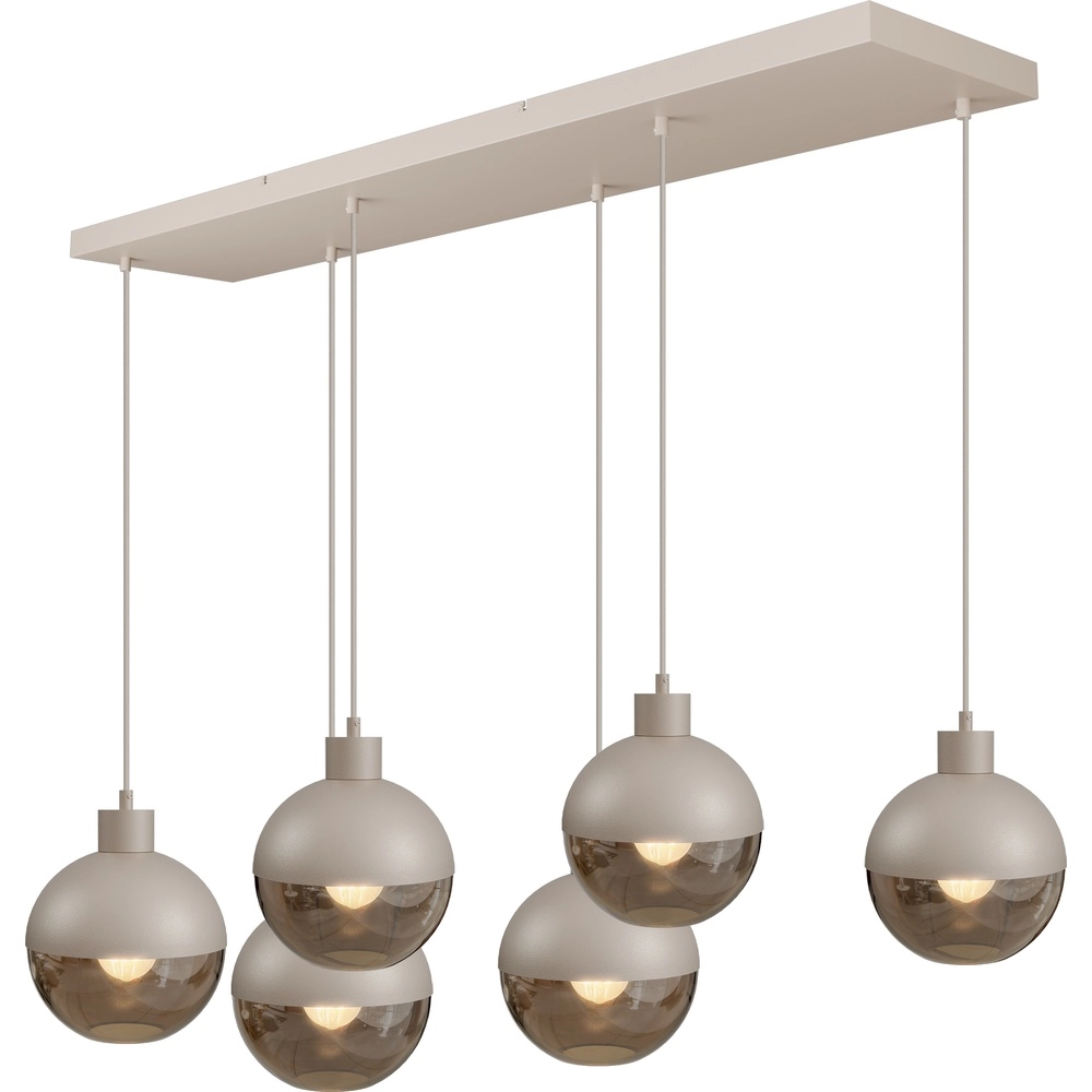 6-light pendant lamp Opera beige terra