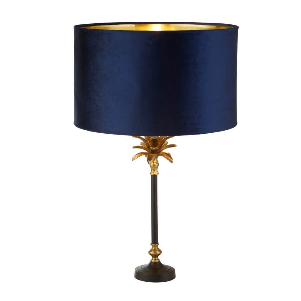 Table lamp Palm black with dark blue Searchlight 5053423257365