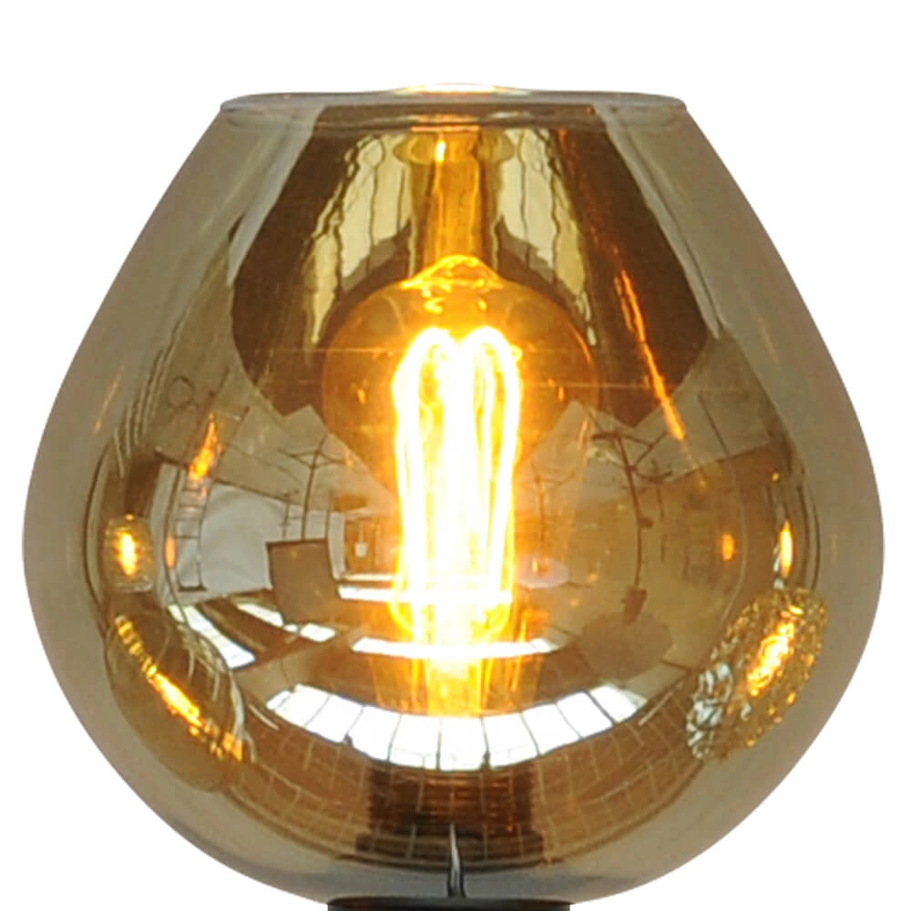 Black table lamp Quinto 24cm with smoke glass Masterlight 8718121214641