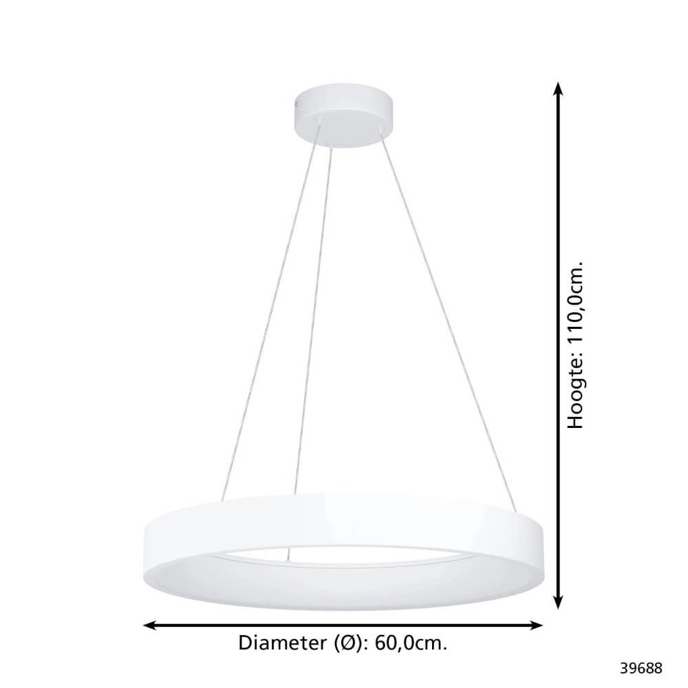 White hanging lamp Campo Rosso design Ø 60cm Stars of Light 9002759396886