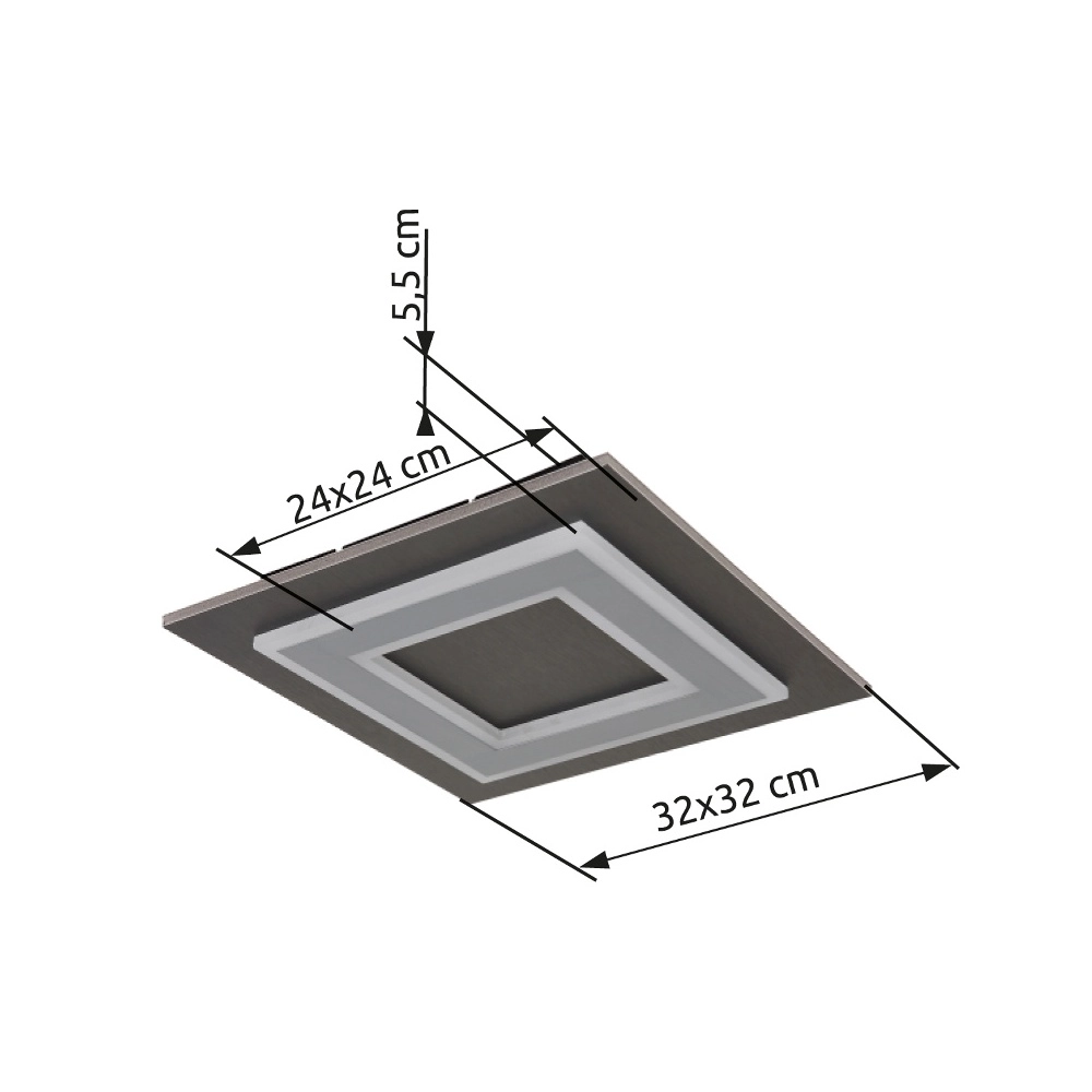 Design ceiling light Jayden square 32cm Globo 9007371459049