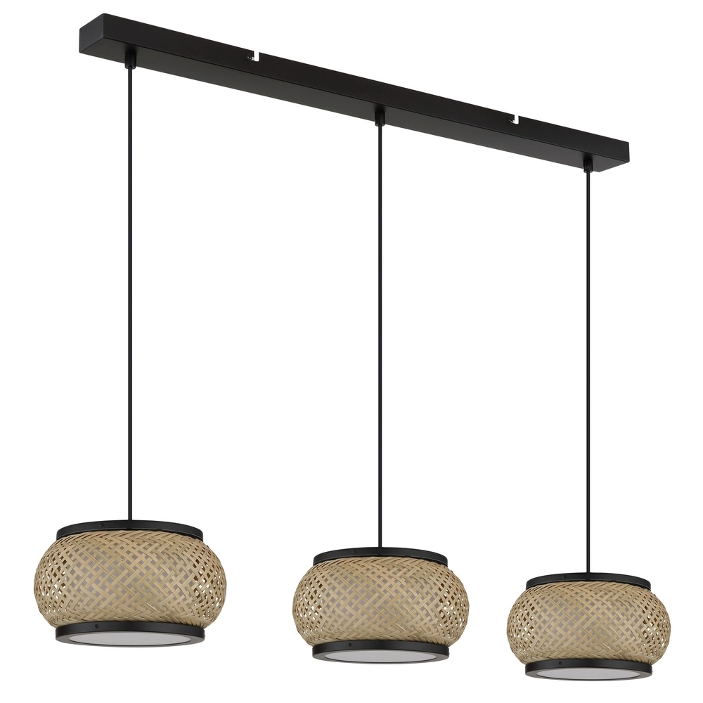 Pendant lamp Bambora 3-light with bamboo Globo 9007371566860
