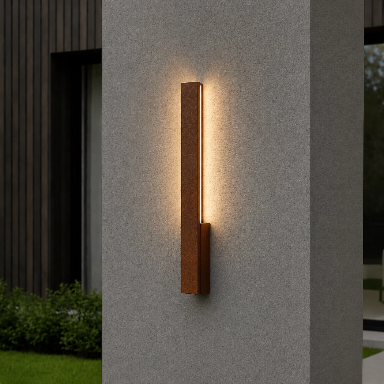 Sleek wall lamp Isos Rust brown 61cm