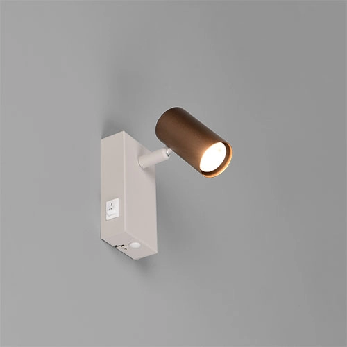Surface-mounted spotlight adjustable Taryn mocha brown