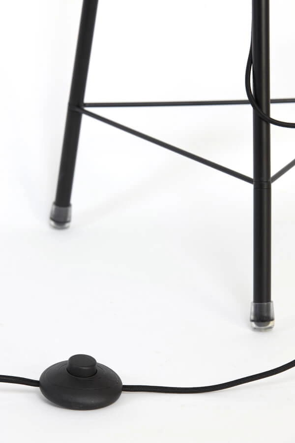 Bohemian floor lamp Plumeria black Ø 42cm Light & Living 8717807651299
