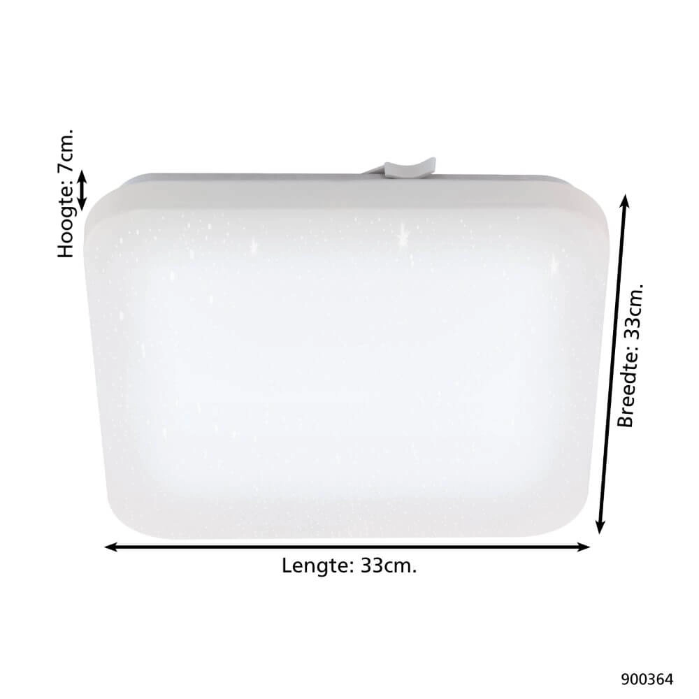 Square ceiling lamp Frania-S 33 by 33 cm Eglo 9008606234462