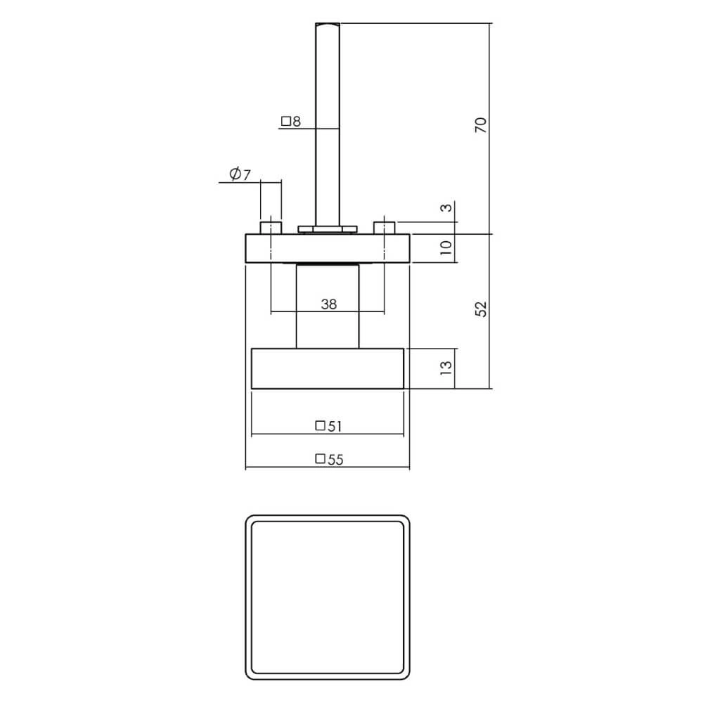 Square door knob Tondo anthracite Intersteel 8714186539712