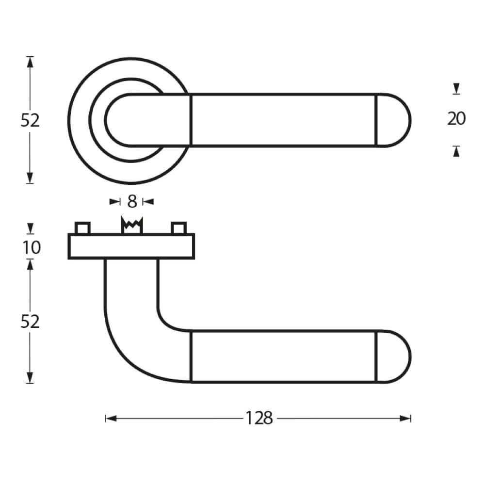 Classic door handle Agatha chrome on rosette Intersteel 8714186144077