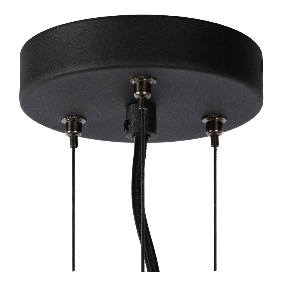 Design pendant lamp Olivia Ø 50cm black with smoke glass Lucide 5411212452108