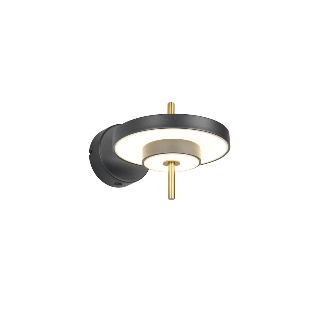 Modern wall lamp Keaton black with gold Trio 4017807655742