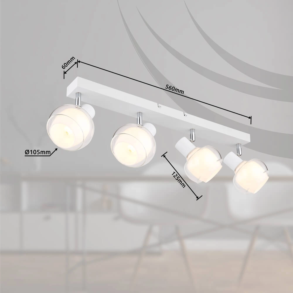White ceiling lamp Tokki 4-light Globo 9007371452040