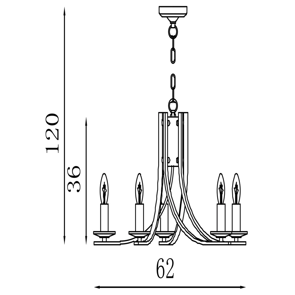 Chandelier Ascona 5-light Searchlight 5053423303666