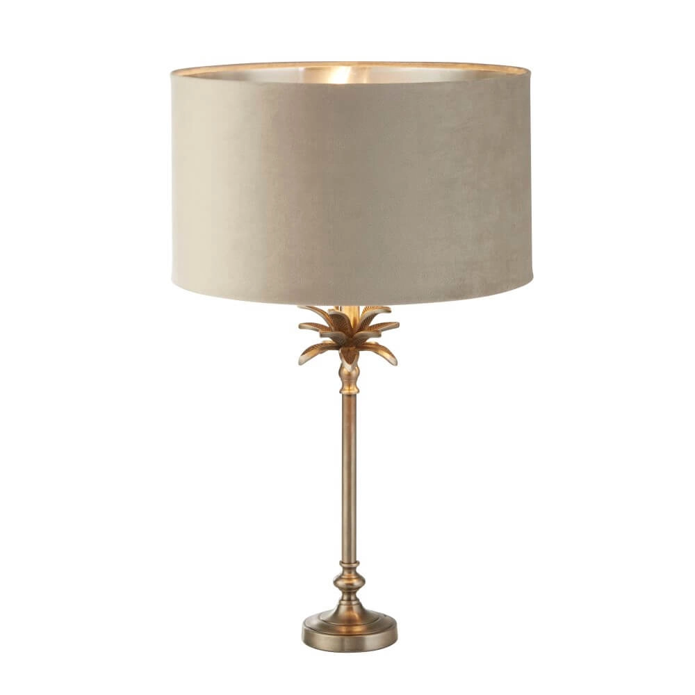 Table lamp Palm gold with cream shade Searchlight 5053423257501