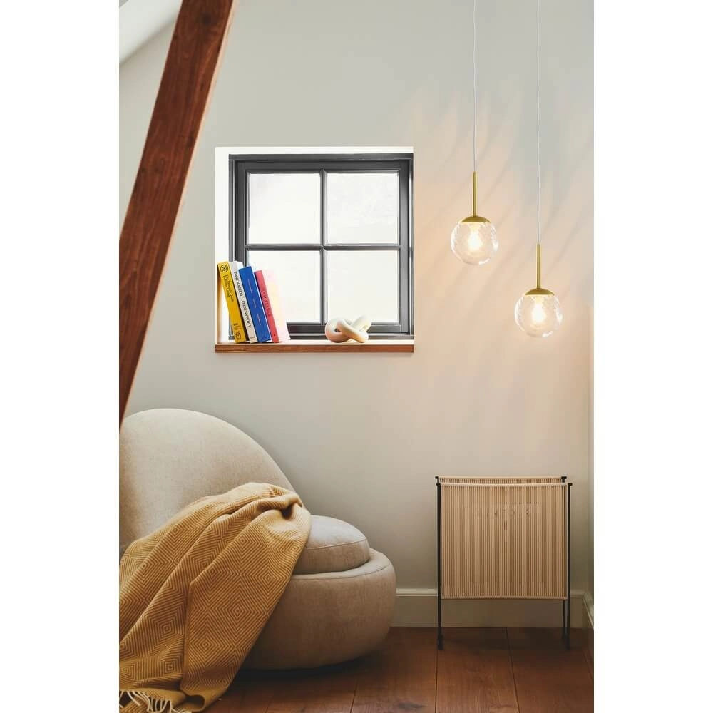 Glass pendant lamp Chisell brass Ø 15cm Nordlux 5704924015649