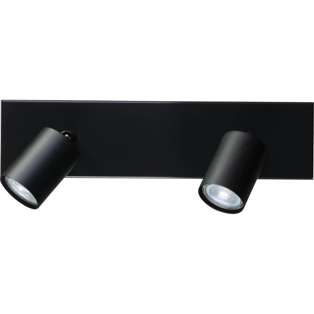 Ceiling lamp black Bounce with 2 black spots