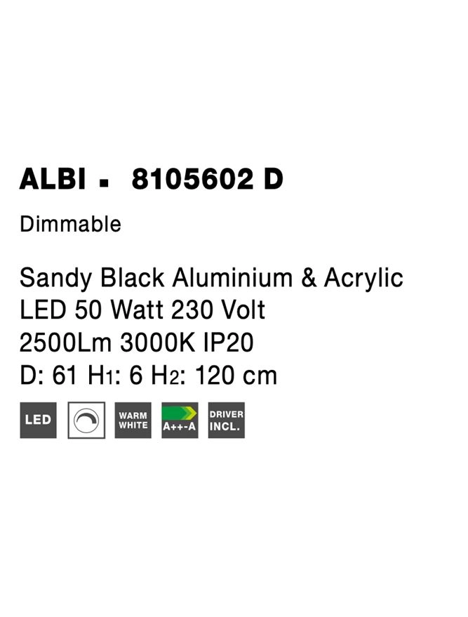 Design pendant lamp Albi black Ø 61cm Lyora 5212017416872