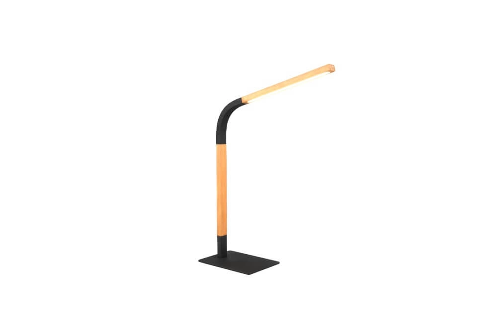 Flexible table lamp Norris black with wood Trio 4017807599992