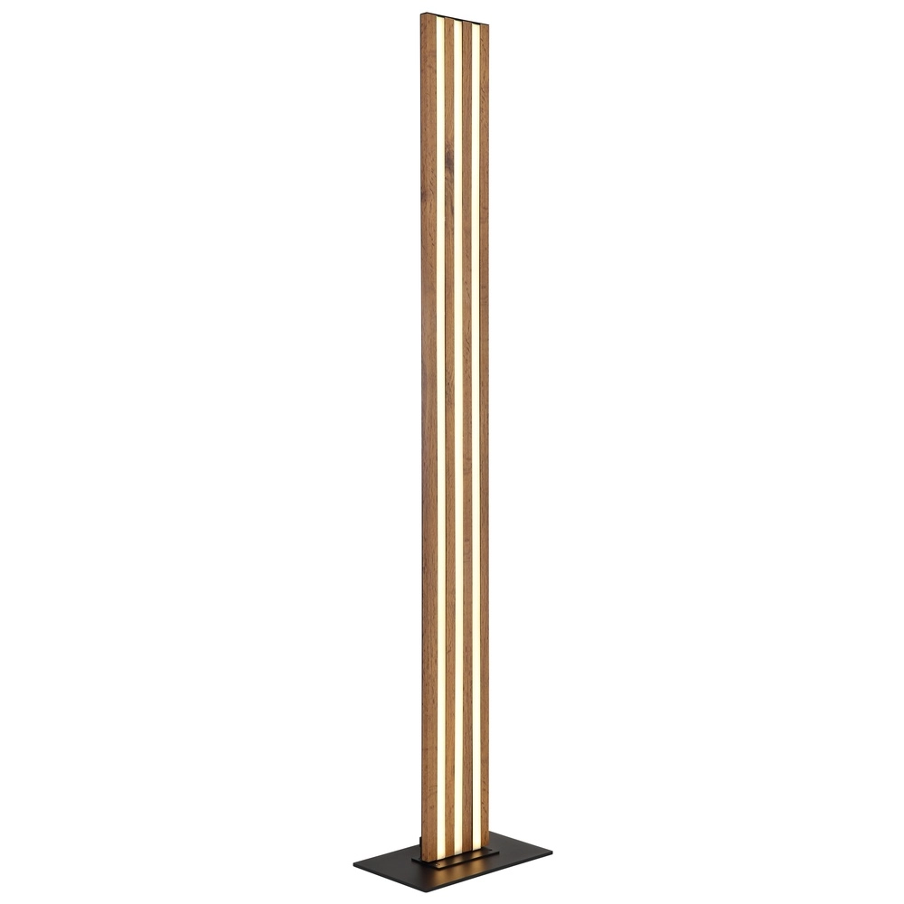 Floor lamp Hayden black with wood