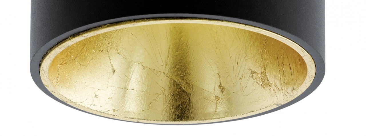 LED ceiling spot Polasso Round 10cm black with gold Eglo 9002759945022