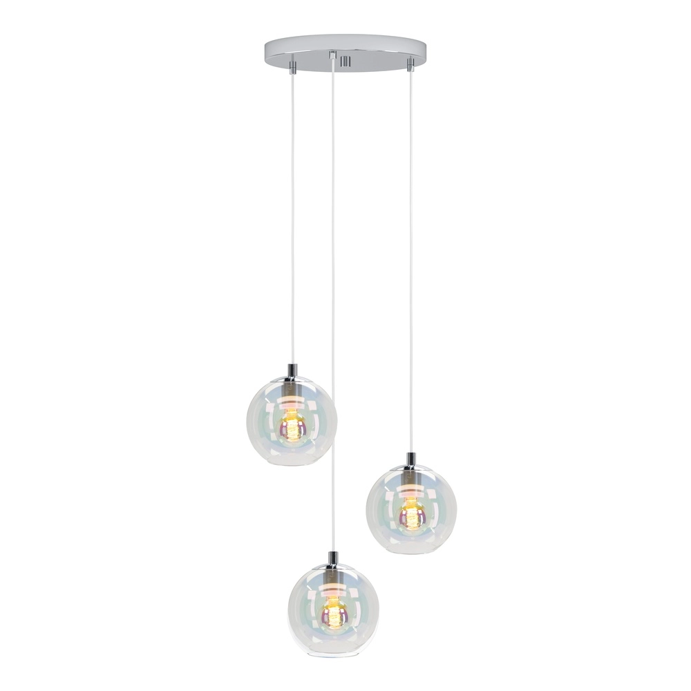 Pendant lamp Ariscani 2 3-light chrome round