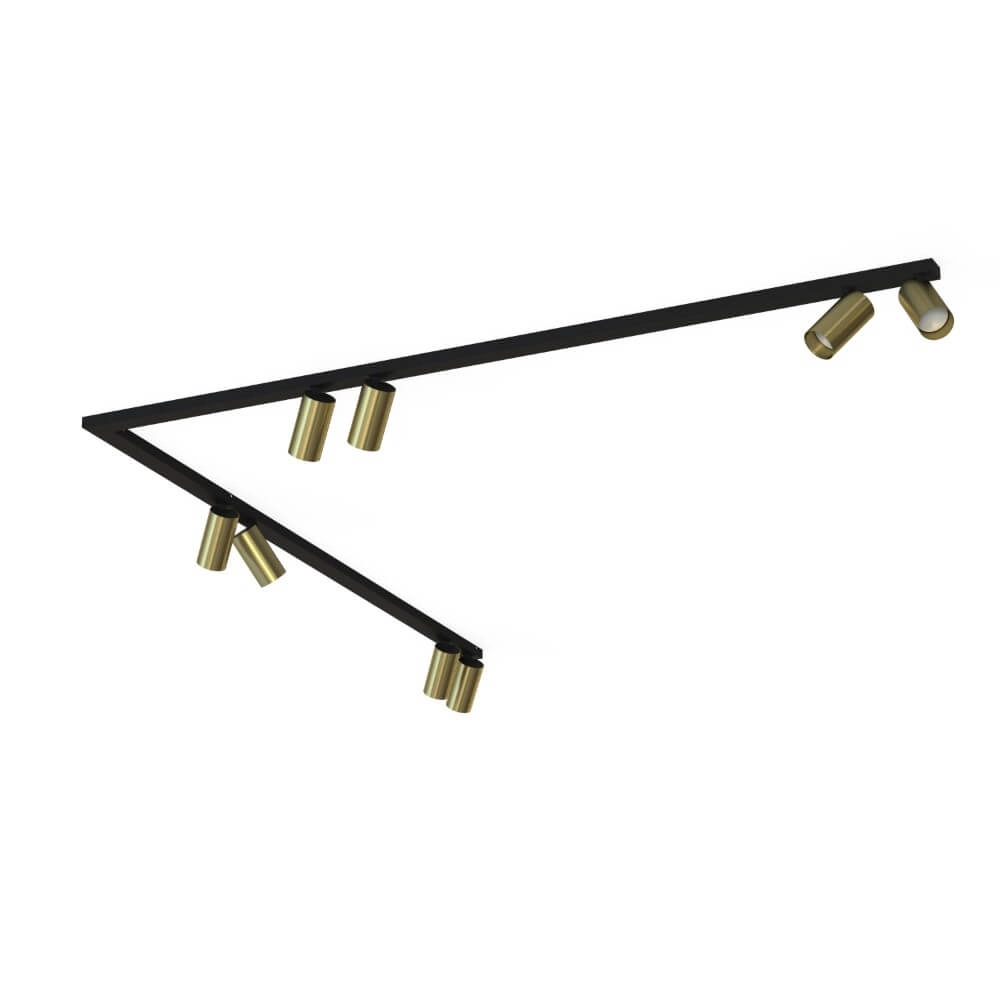 Golden ceiling spotlight Mono 8x GU10