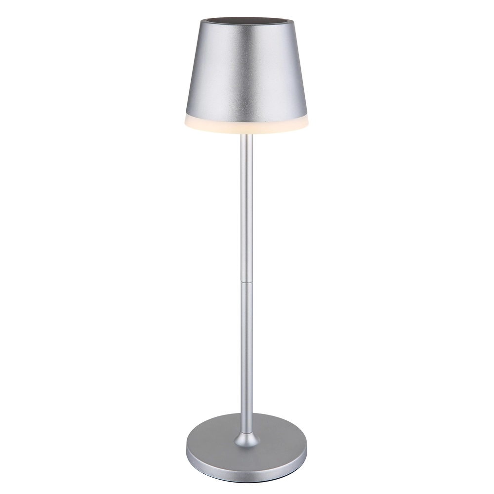 Solar table lamp Vannieso silver grey