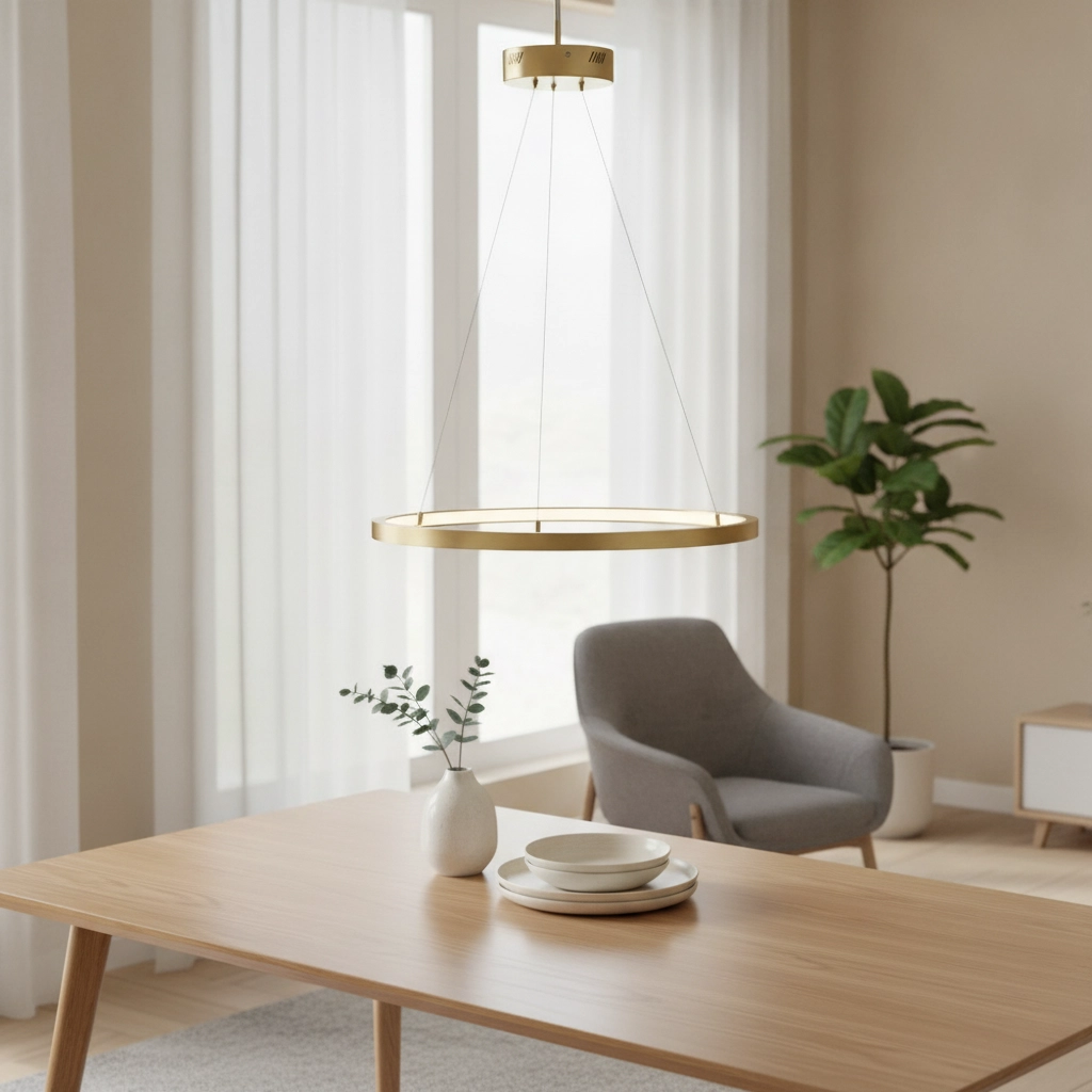 Golden pendant lamp Empatia design single