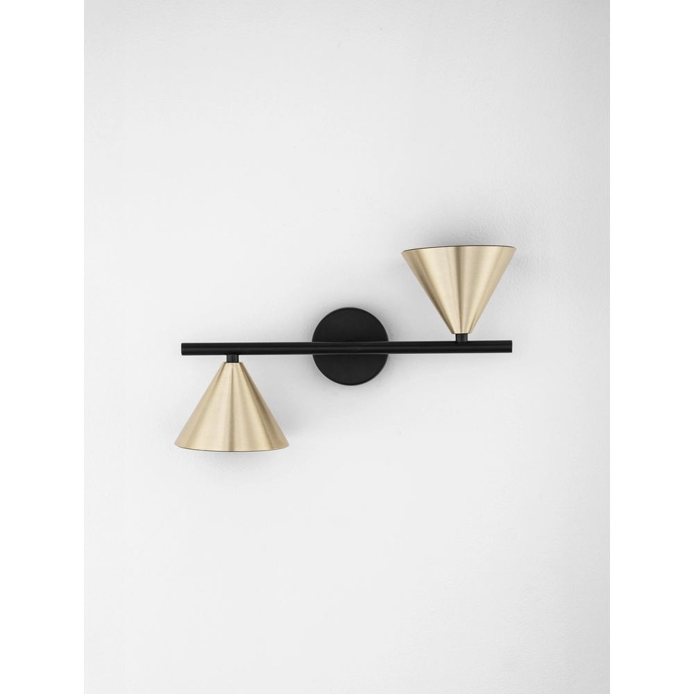 Wall lamp Conico Double Black with Gold Lyora 5212017475398