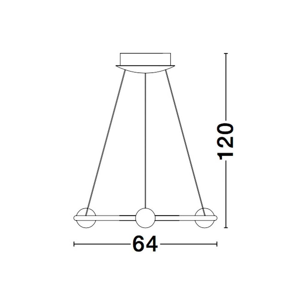 Pendant lamp Celia Gold with white round horizontal Lyora 5212017429322