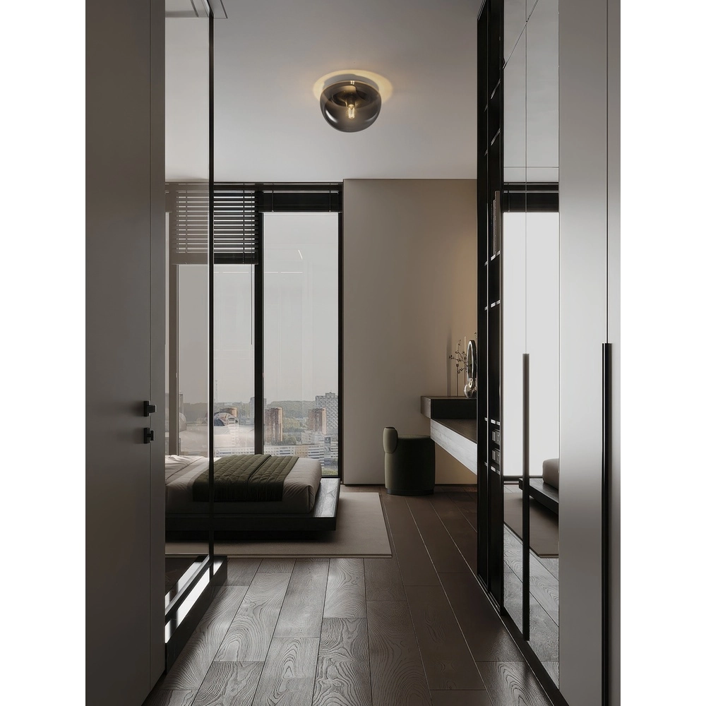 Ceiling lamp Ebony smoke glass Ø 31.5cm Lyora 5212017483546