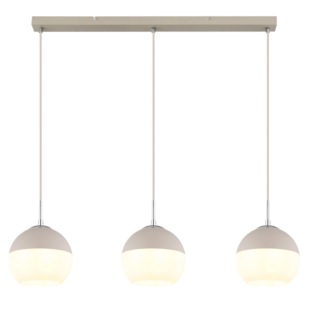 3-light pendant lamp Ragusa straight sand brown Globo 9007371578788