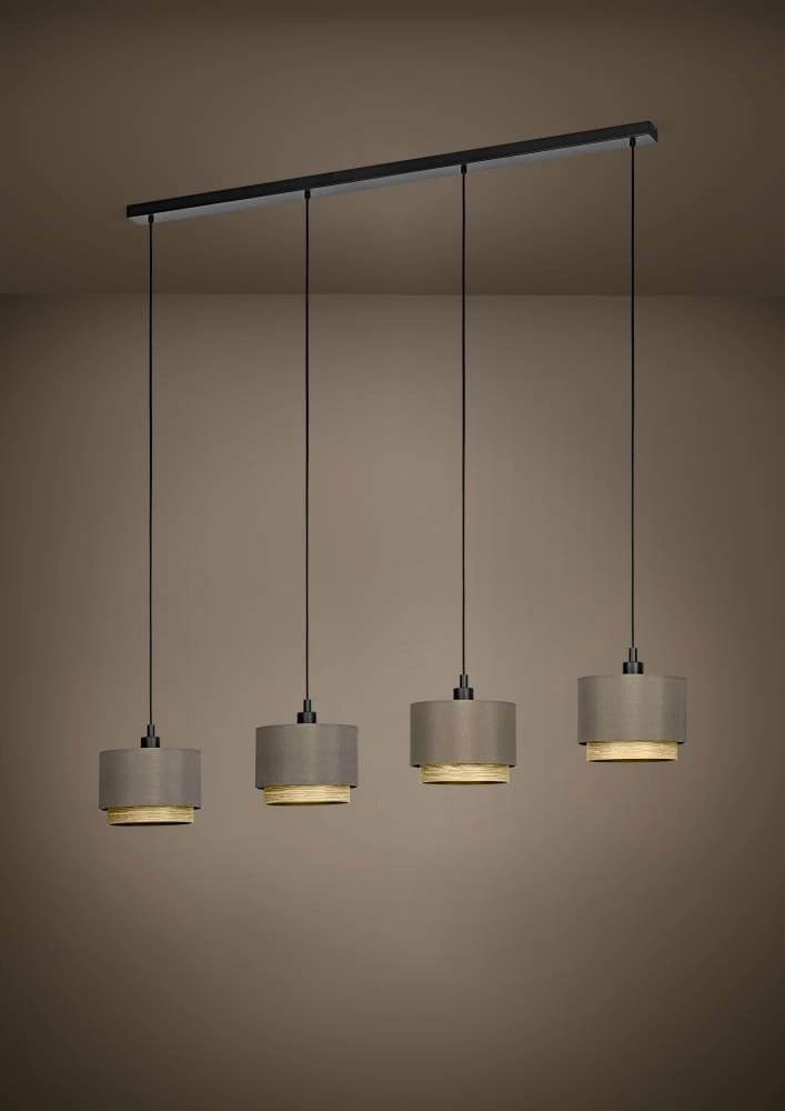 4-light hanging lamp Marchena cappucino with wood Stars of Light 9008606240074