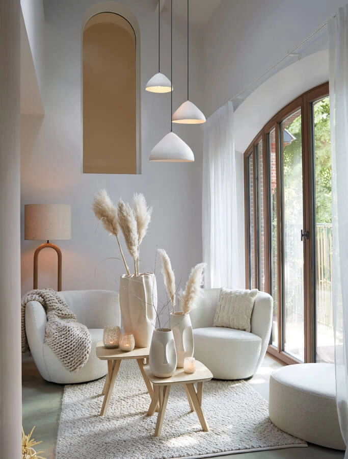 Pendant lamp Elimo Ø 25cm white