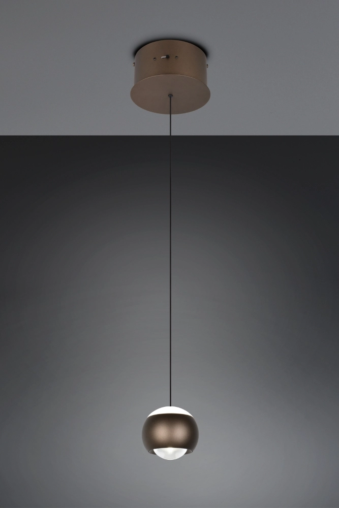 Led pendant light Orbit 1-light platinum brown Trio 4017807686555