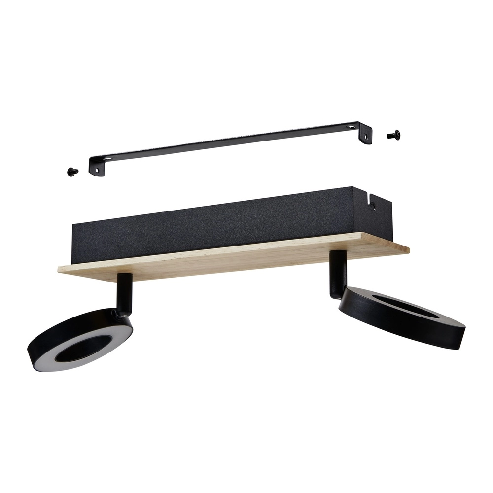 Led ceiling light Rielves 2-light with wood Eglo 9008606313716