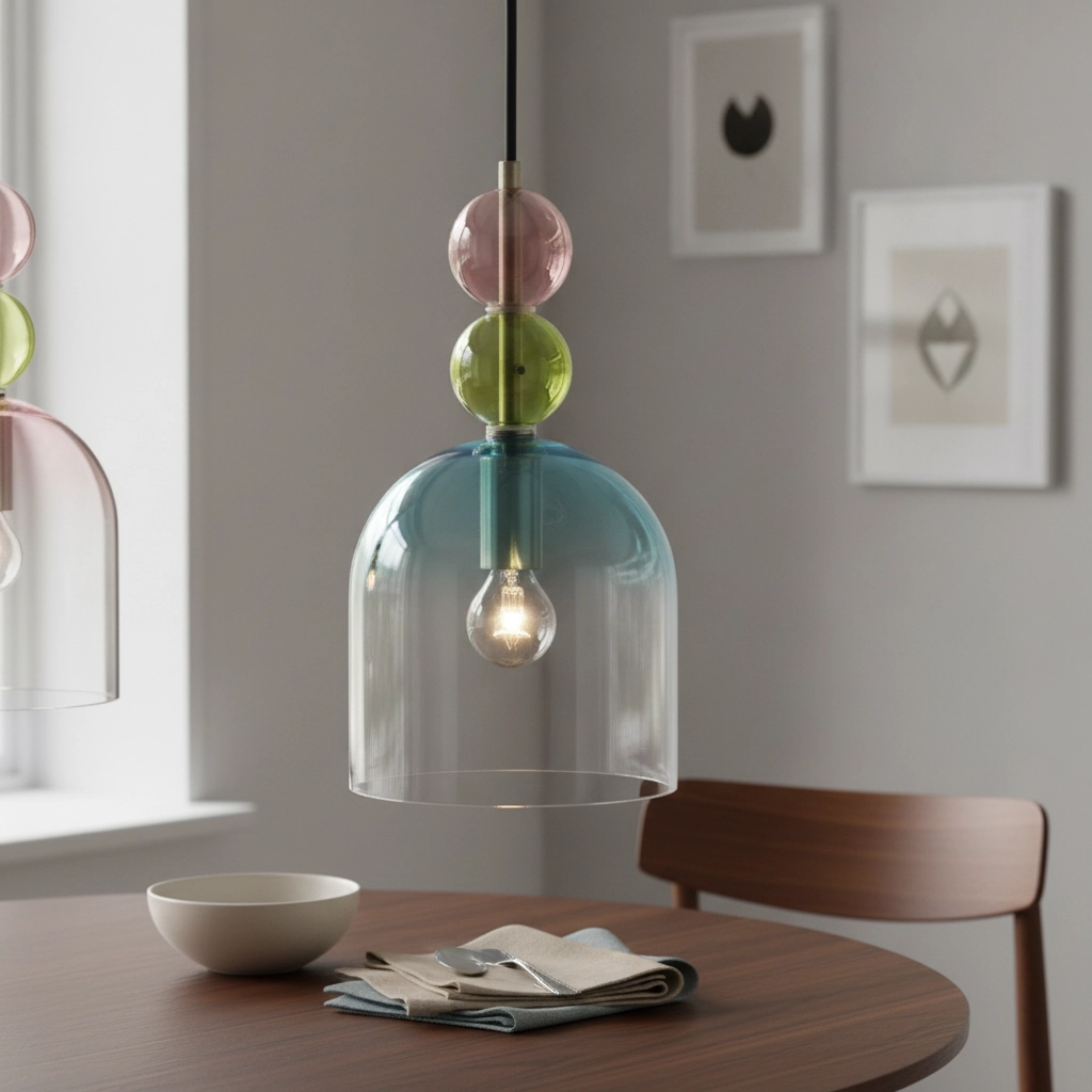 Colored pendant lamp Murano 5-light