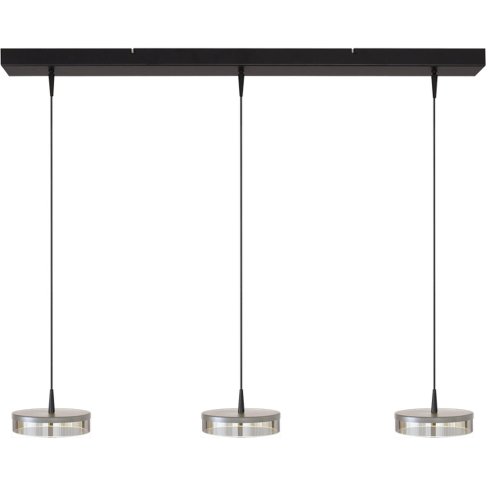 3-light pendant lamp Imperia 100cm black with nickel
